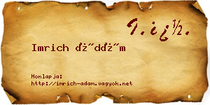Imrich Ádám névjegykártya